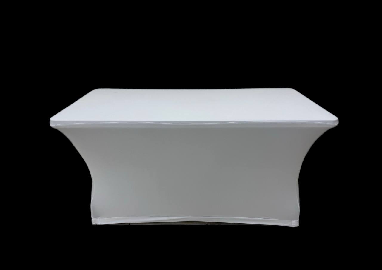 Чехол белый на складной  фуршетный стол-1